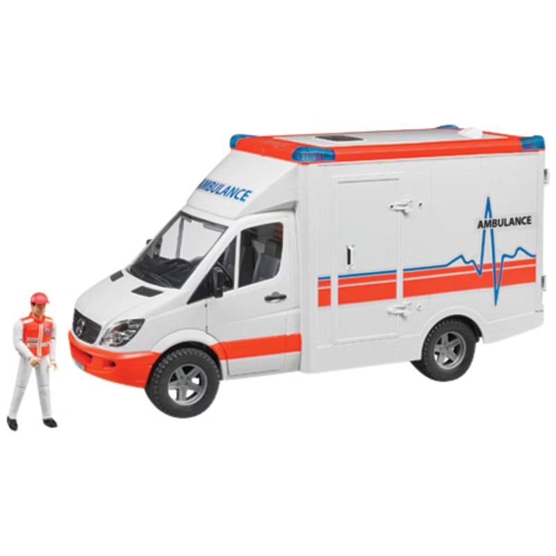 02536 Bruder MB Sprinter Ambulanz mit Fahrer Profi Serie für Innen und Außen