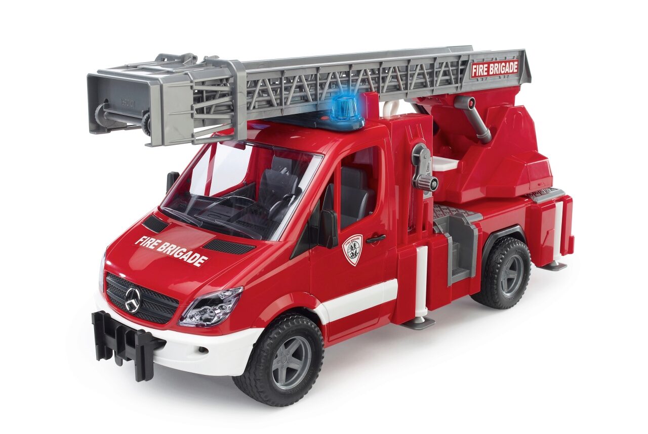 BRUDER 02532 MB Sprinter Feuerwehr mit Drehleiter, Pumpe und L & S Module
