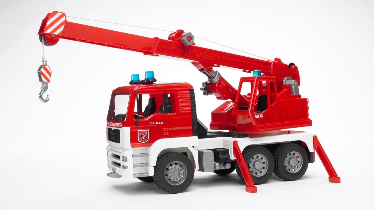 BRUDER 02770 MAN TGA Feuerwehr Kran-LKW mit Light & Sound Module