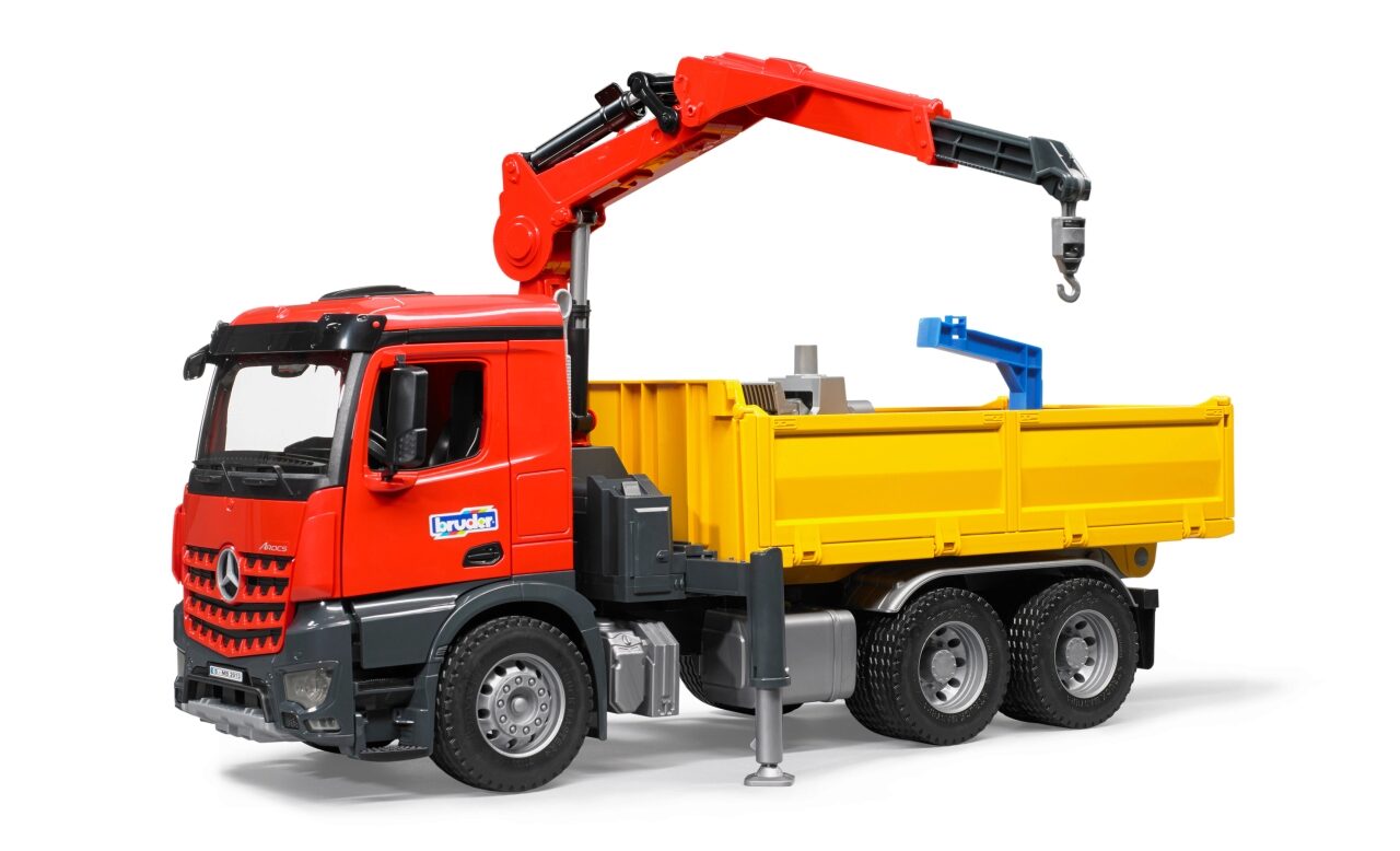 MB Arocs Baustellen LKW mit Kran, Schaufelgreifer und 2 Paletten