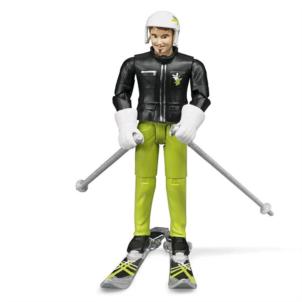 Skifahrer mit Zubehör