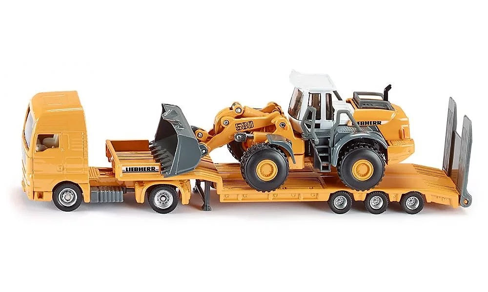 Tieflader mit Radlader